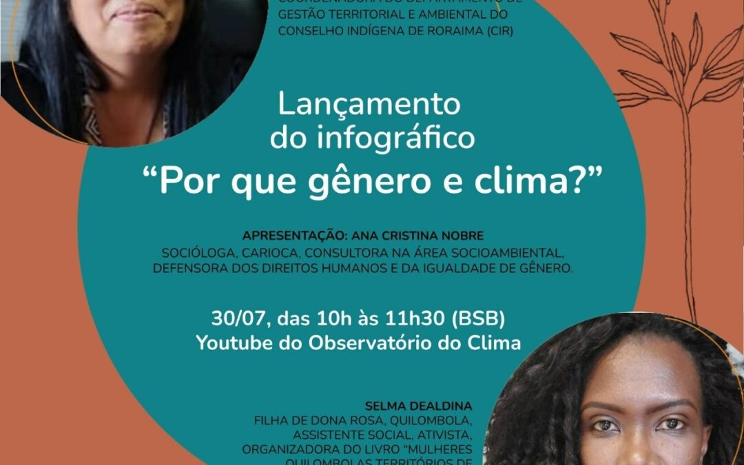 GT de Gênero e Clima lança infográfico com a pergunta “Por que gênero e clima?”